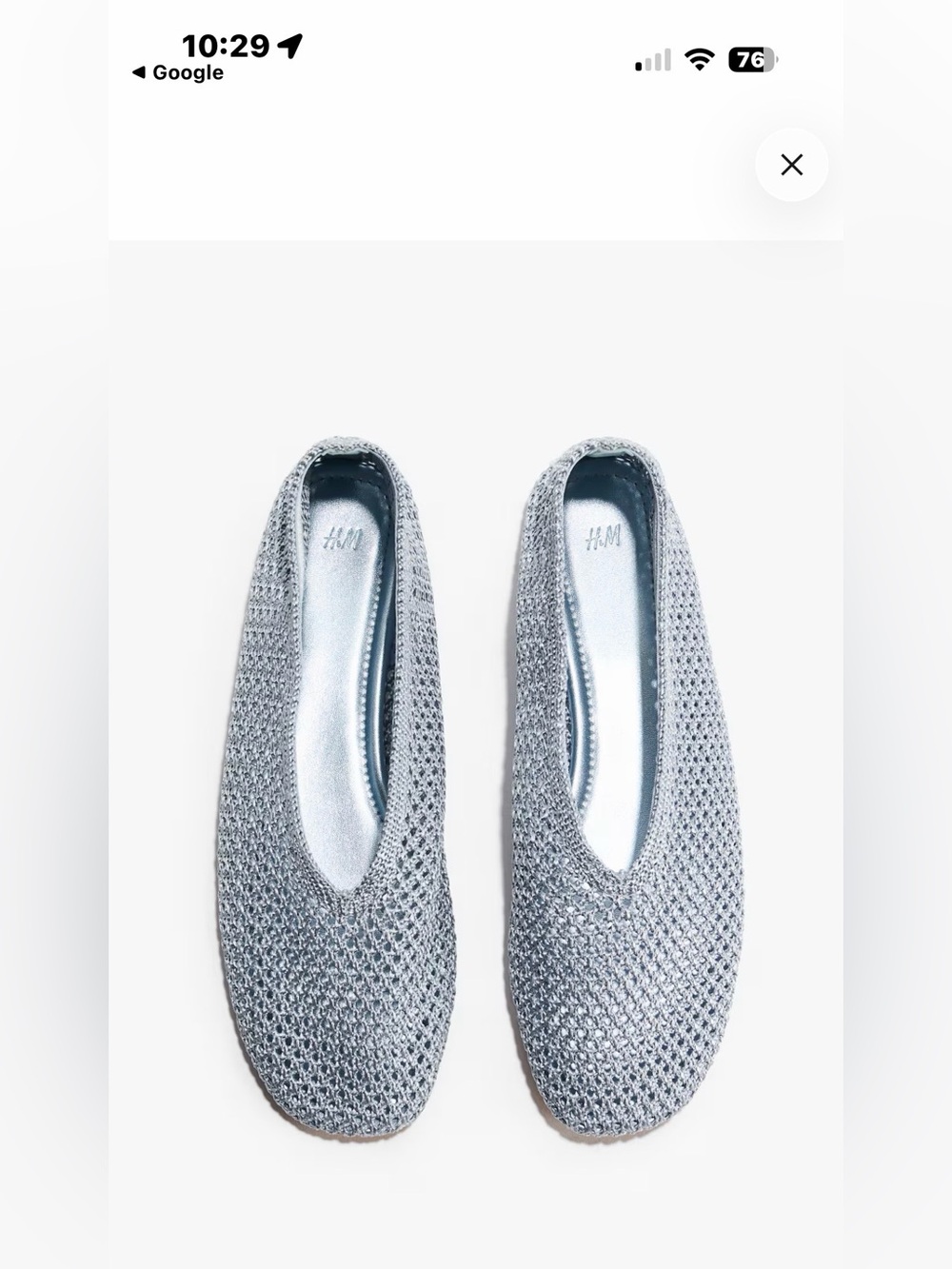 H&M Braided Light Blue Ballet Flats Size 9 NWT